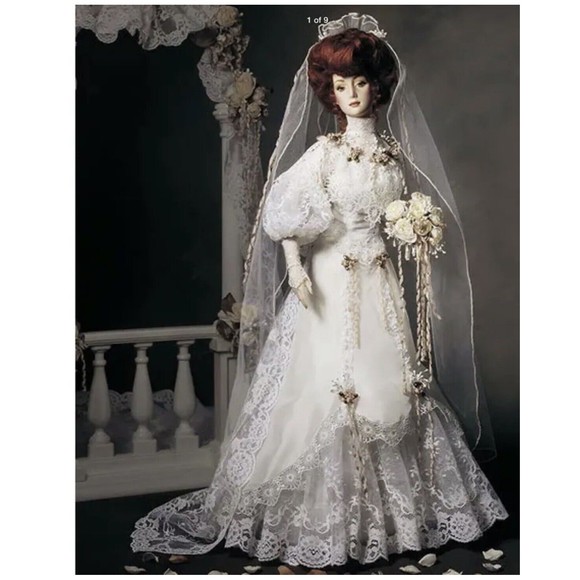 Franklin Heirloom Dolls Gibson‎ Girl Anniversary Bride ~ Porcelain~Red Hair~Rare - Picture 13 of 13